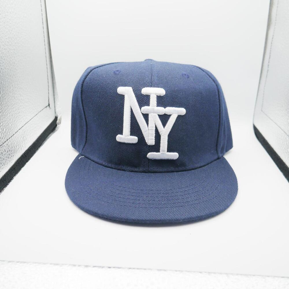 New‎ York Lettering Logo Fitted Hat Navy / White Mens Size 7